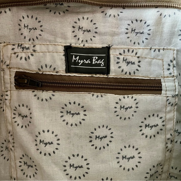 Myra Herringbone Weekender Canvas Bag with Leather Straps - Picture 8 of 10